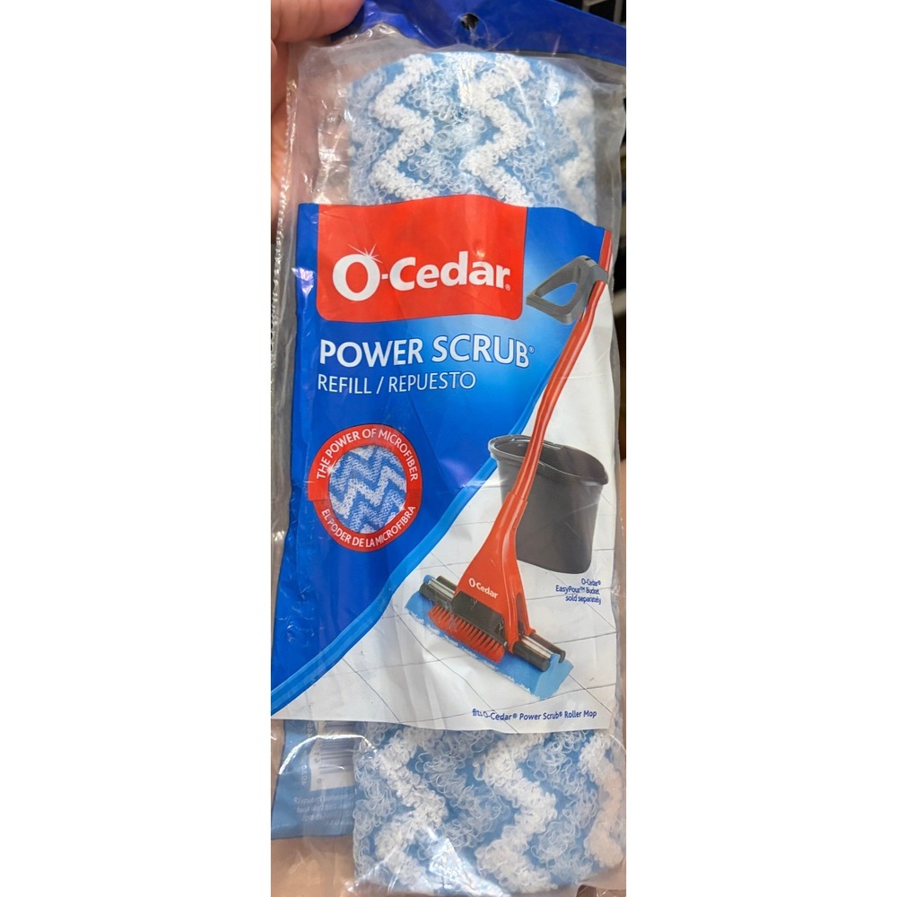 O-Cedar Power Scrub Roller Mop Refill Blue Microfiber Sponge Replacement Head